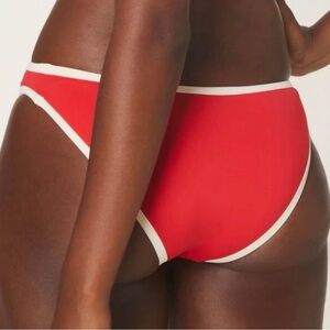 Andie Red Bikini Bottom with White Trim Accent